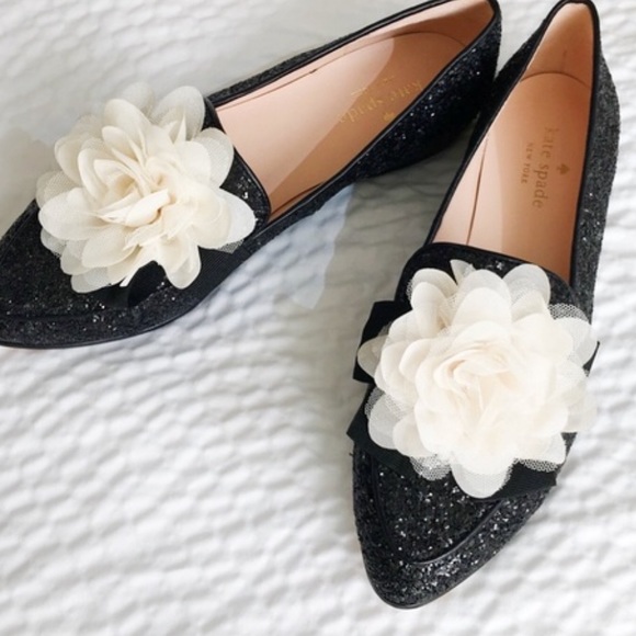 kate spade Shoes - Kate spade glitter loafer with flower accent